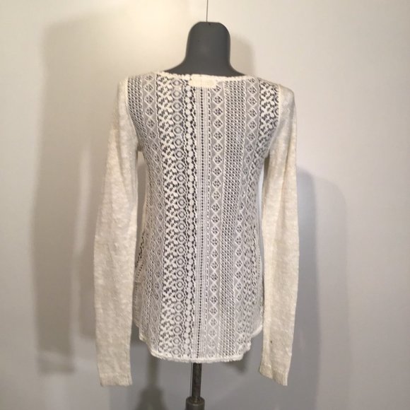 Hollister Scoop Neck Shimmery Sweater with Lace Back Size S - Picture 4 of 12